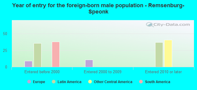 Year of entry for the foreign-born male population - Remsenburg-Speonk