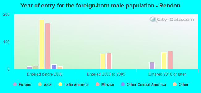 Year of entry for the foreign-born male population - Rendon