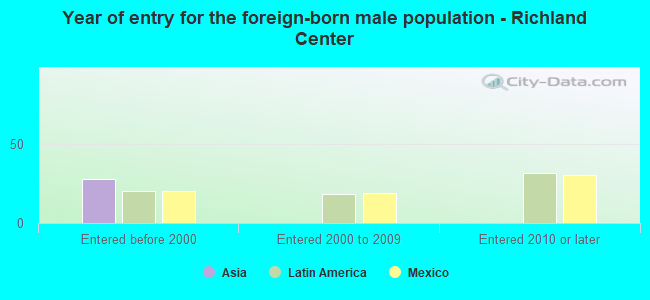 Year of entry for the foreign-born male population - Richland Center