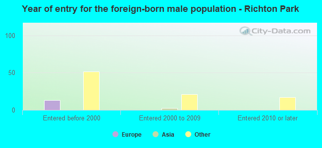 Year of entry for the foreign-born male population - Richton Park