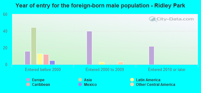 Year of entry for the foreign-born male population - Ridley Park