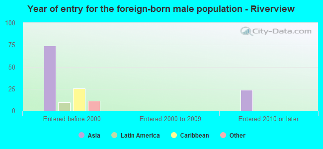 Year of entry for the foreign-born male population - Riverview