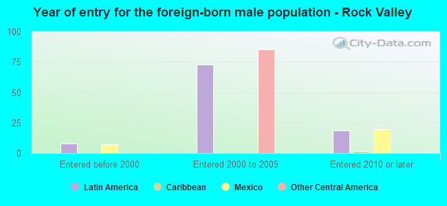 Year of entry for the foreign-born male population - Rock Valley
