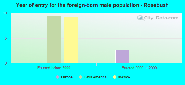 Year of entry for the foreign-born male population - Rosebush
