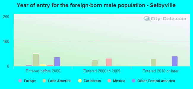Year of entry for the foreign-born male population - Selbyville