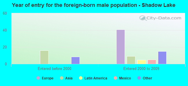 Year of entry for the foreign-born male population - Shadow Lake