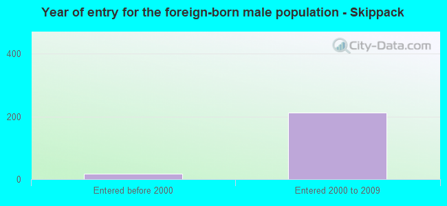 Year of entry for the foreign-born male population - Skippack