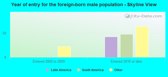Year of entry for the foreign-born male population - Skyline View