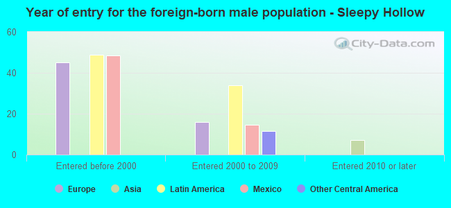 Year of entry for the foreign-born male population - Sleepy Hollow