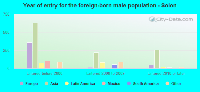 Year of entry for the foreign-born male population - Solon