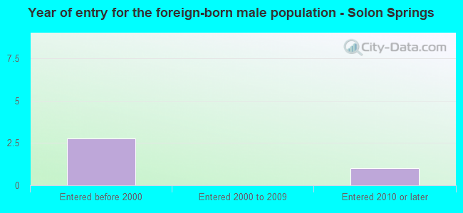 Year of entry for the foreign-born male population - Solon Springs
