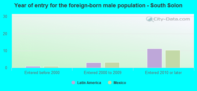 Year of entry for the foreign-born male population - South Solon