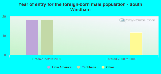 Year of entry for the foreign-born male population - South Windham