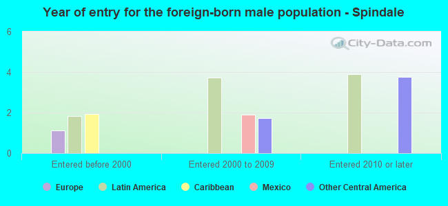 Year of entry for the foreign-born male population - Spindale
