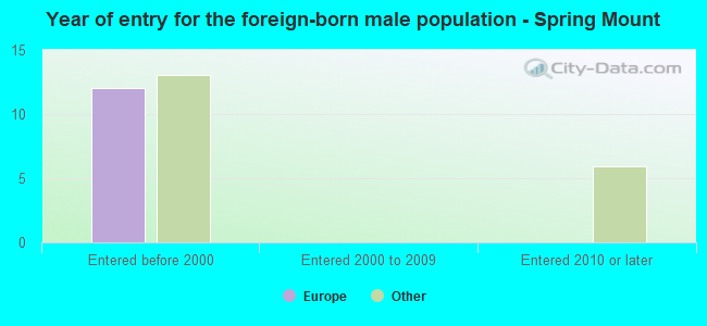 Year of entry for the foreign-born male population - Spring Mount