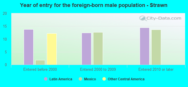 Year of entry for the foreign-born male population - Strawn