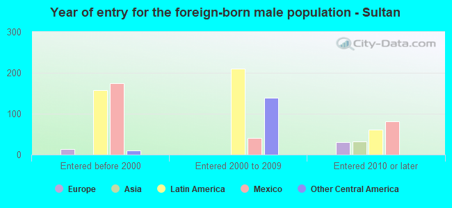 Year of entry for the foreign-born male population - Sultan