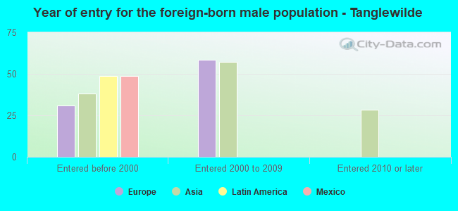 Year of entry for the foreign-born male population - Tanglewilde