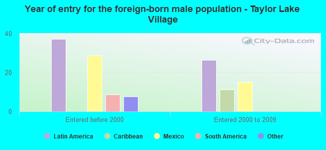 Year of entry for the foreign-born male population - Taylor Lake Village