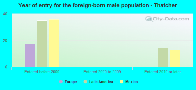 Year of entry for the foreign-born male population - Thatcher