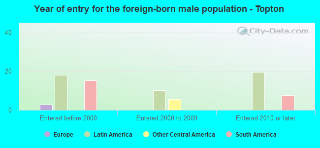 Year of entry for the foreign-born male population - Topton