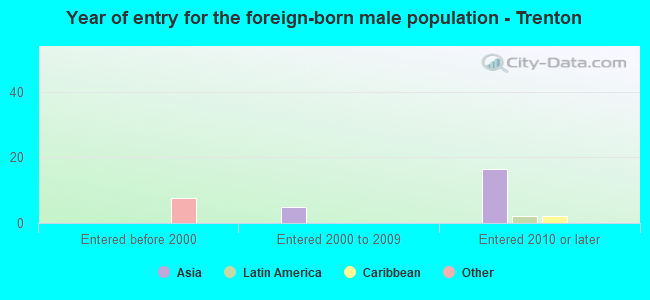 Year of entry for the foreign-born male population - Trenton
