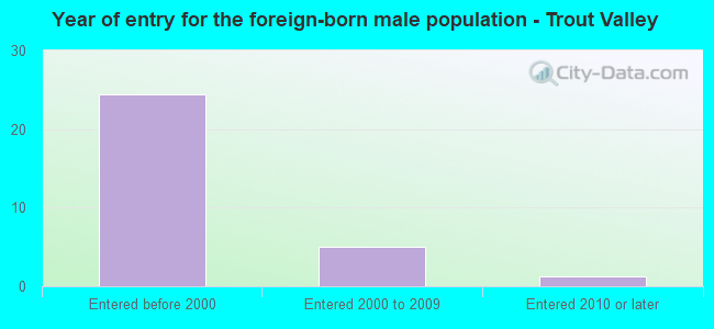 Year of entry for the foreign-born male population - Trout Valley
