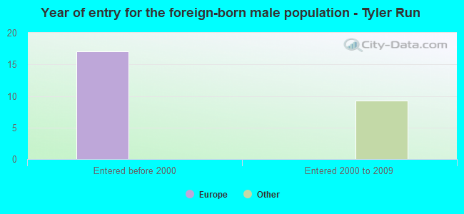 Year of entry for the foreign-born male population - Tyler Run