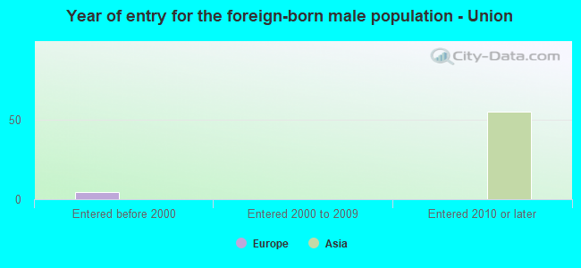 Year of entry for the foreign-born male population - Union