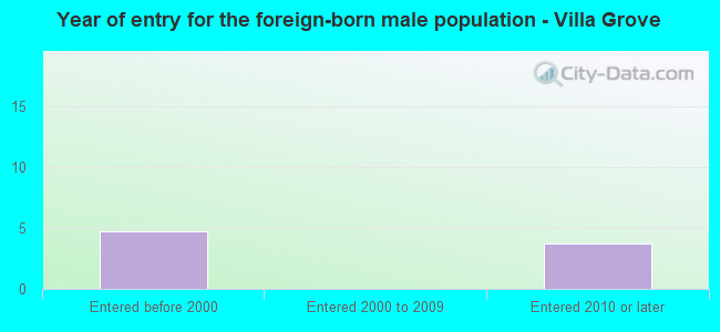Year of entry for the foreign-born male population - Villa Grove