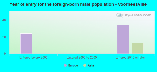 Year of entry for the foreign-born male population - Voorheesville