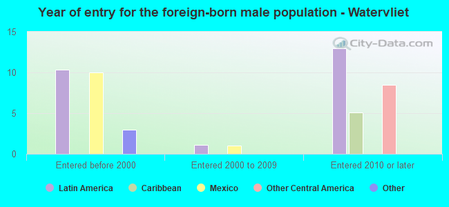 Year of entry for the foreign-born male population - Watervliet