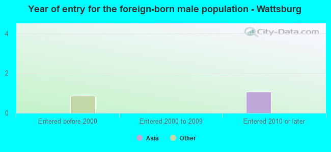 Year of entry for the foreign-born male population - Wattsburg