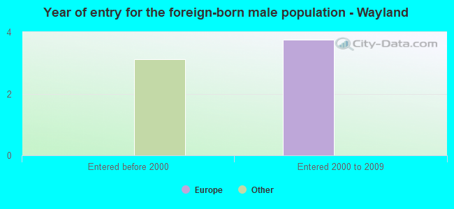 Year of entry for the foreign-born male population - Wayland