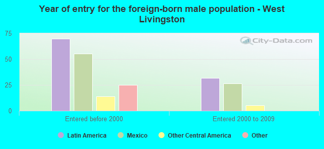 Year of entry for the foreign-born male population - West Livingston