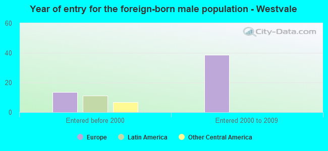 Year of entry for the foreign-born male population - Westvale