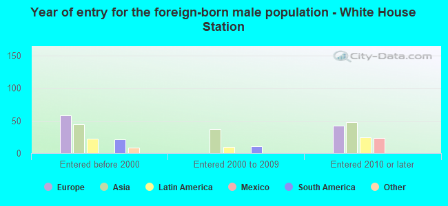 Year of entry for the foreign-born male population - White House Station