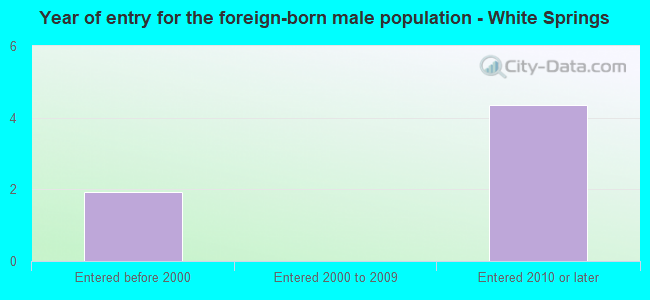 Year of entry for the foreign-born male population - White Springs