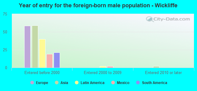 Year of entry for the foreign-born male population - Wickliffe