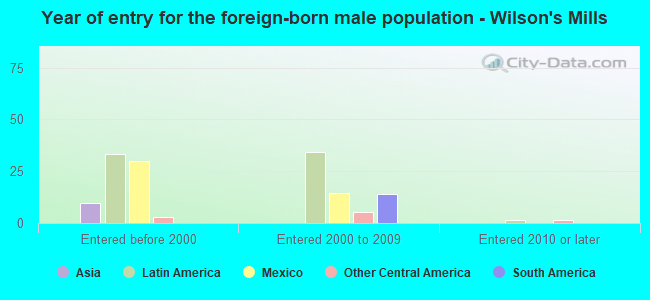 Year of entry for the foreign-born male population - Wilson's Mills