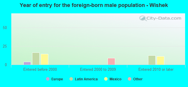 Year of entry for the foreign-born male population - Wishek