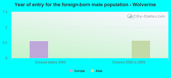 Year of entry for the foreign-born male population - Wolverine