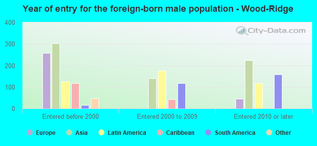 Year of entry for the foreign-born male population - Wood-Ridge