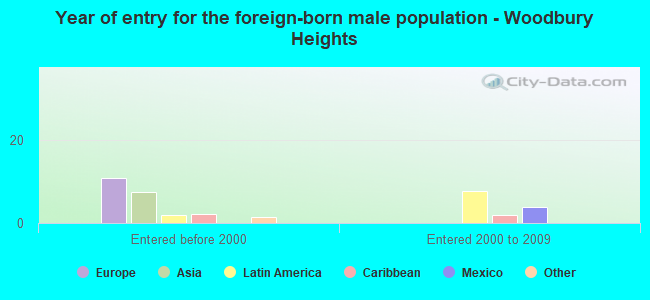 Year of entry for the foreign-born male population - Woodbury Heights