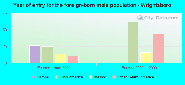 Year of entry for the foreign-born male population - Wrightsboro