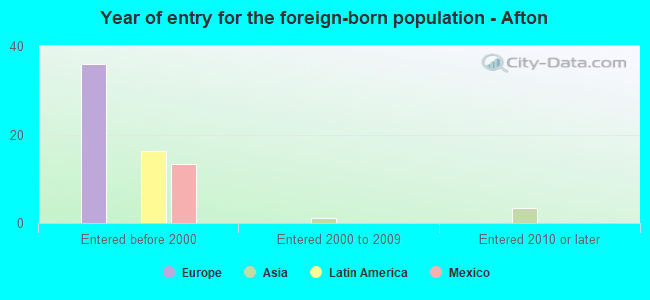 Year of entry for the foreign-born population - Afton