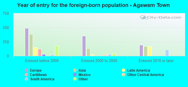 Year of entry for the foreign-born population - Agawam Town