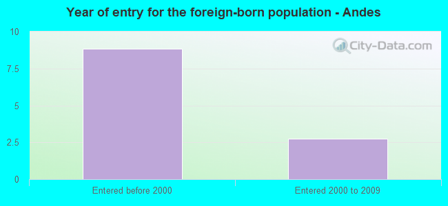 Year of entry for the foreign-born population - Andes
