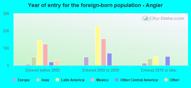 Year of entry for the foreign-born population - Angier