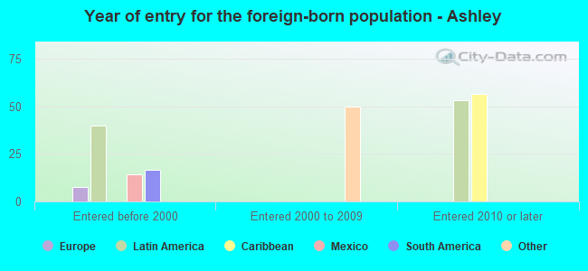 Year of entry for the foreign-born population - Ashley